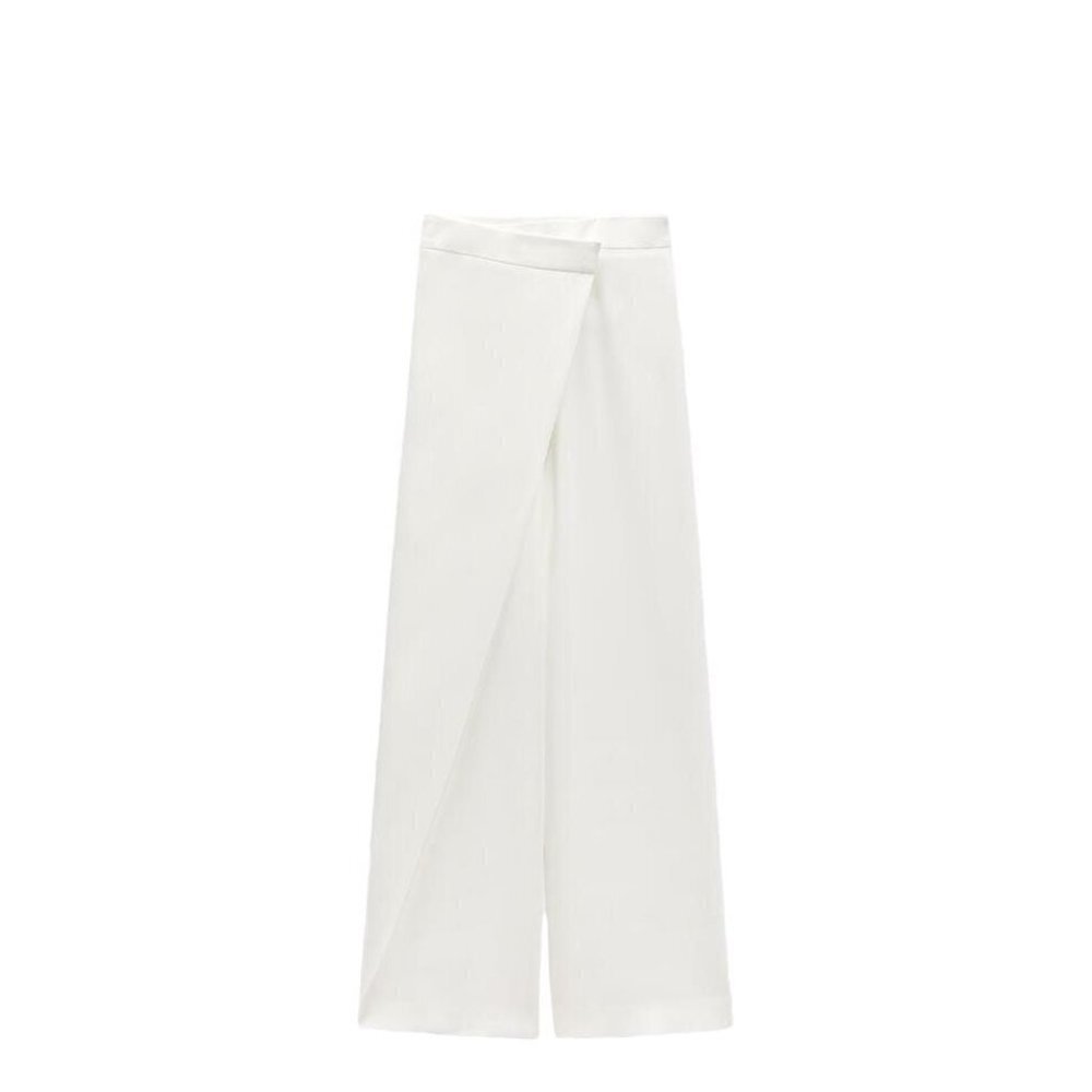 ZARA WIDE TROUSERS WITH WRAPPING WHITE SIZE XS | 2416/783